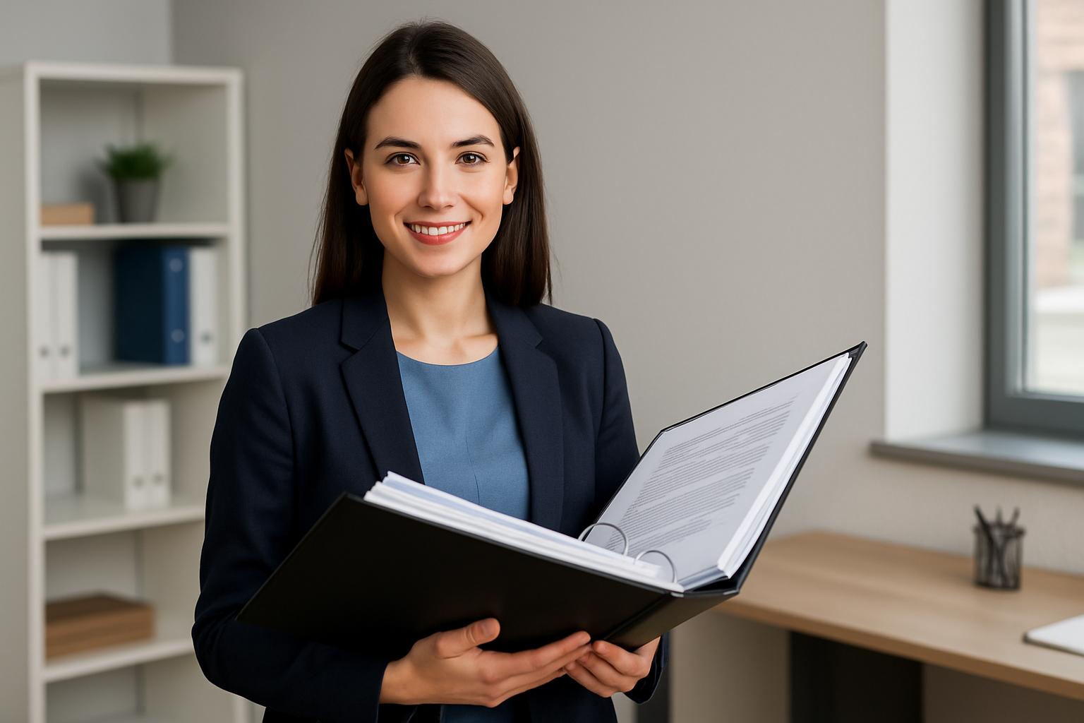 Woman with minute book Woman with minute book