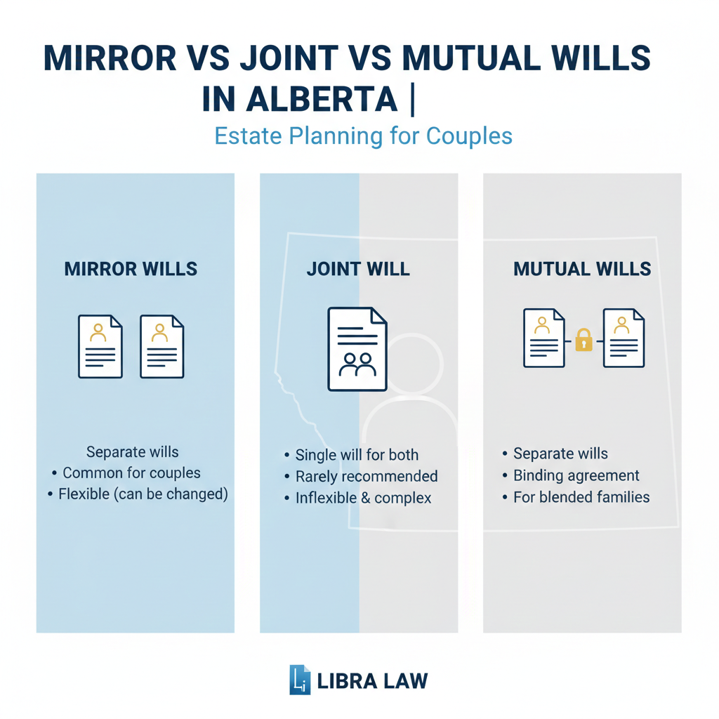 Mirror vs Joint vs Mutual Wills in Alberta